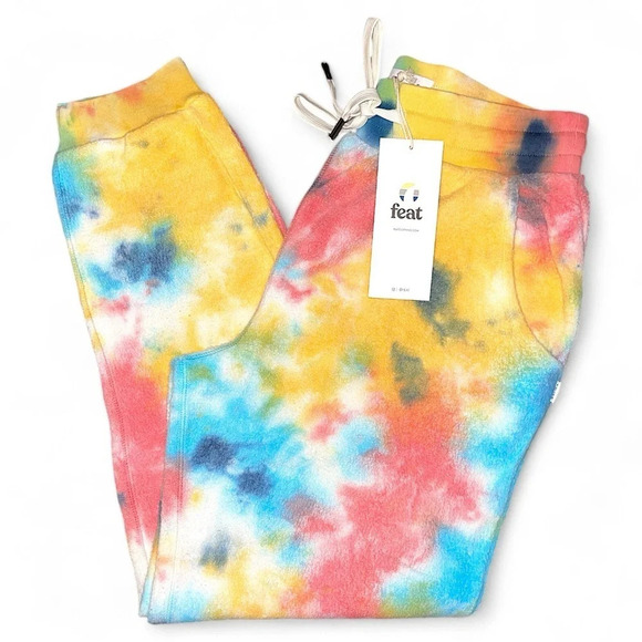 Feat Comfy Blanketblend Bright Funky Tie dye Tapered Jogger Sweatpants XS - Picture 1 of 4